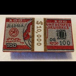 Gorgeous Sparkly Crystal Money Clutch